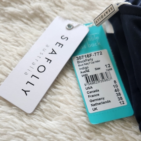 New!Seafolly Australia Block Party Halter Bikini Top - Picture 9 of 10